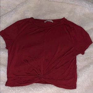 Knotted front short sleeve tee